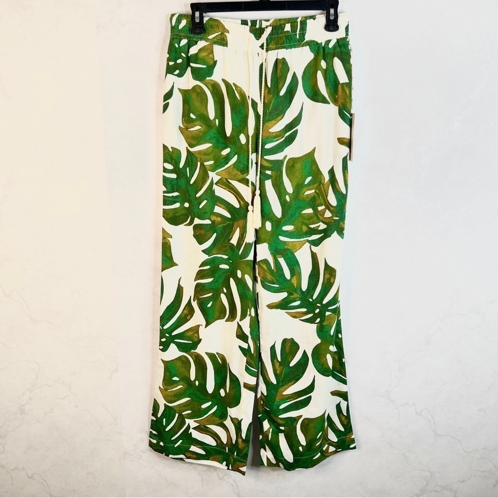 [Joie] Linen Blend Tropical Print Wide Leg Pants